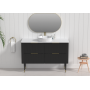 Line R-Corner Matte Black  All Drawers Vanity Cabinet Only